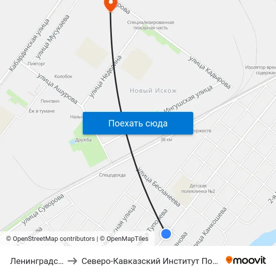Ленинградская Улица to Северо-Кавказский Институт Повышения Квалификации map