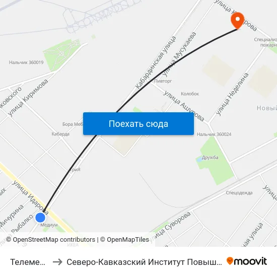 Телемеханика to Северо-Кавказский Институт Повышения Квалификации map