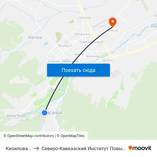 Кизиловая Улица to Северо-Кавказский Институт Повышения Квалификации map