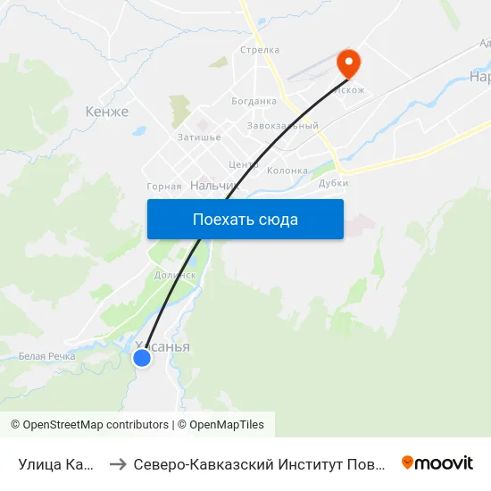 Улица Калабекова to Северо-Кавказский Институт Повышения Квалификации map