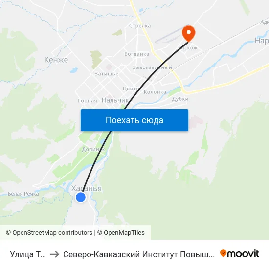 Улица Титова to Северо-Кавказский Институт Повышения Квалификации map