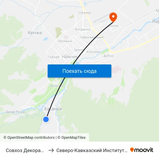 Совхоз Декоративные Культуры to Северо-Кавказский Институт Повышения Квалификации map