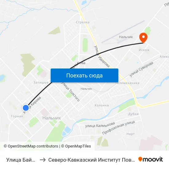 Улица Байсултанова to Северо-Кавказский Институт Повышения Квалификации map