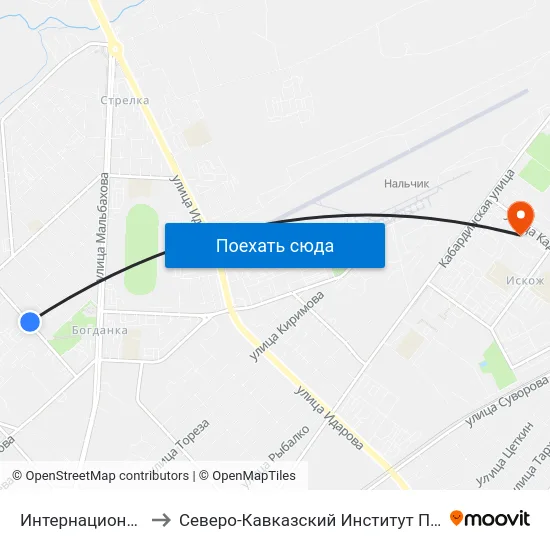 Интернациональная Улица to Северо-Кавказский Институт Повышения Квалификации map