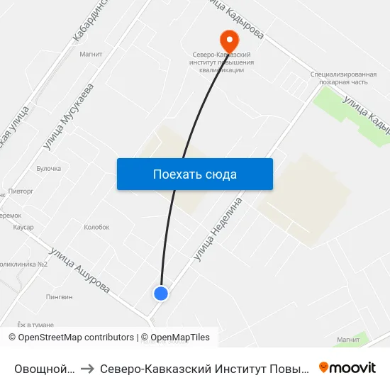 Овощной Рынок to Северо-Кавказский Институт Повышения Квалификации map