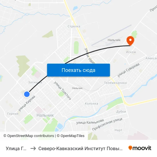 Улица Головко to Северо-Кавказский Институт Повышения Квалификации map