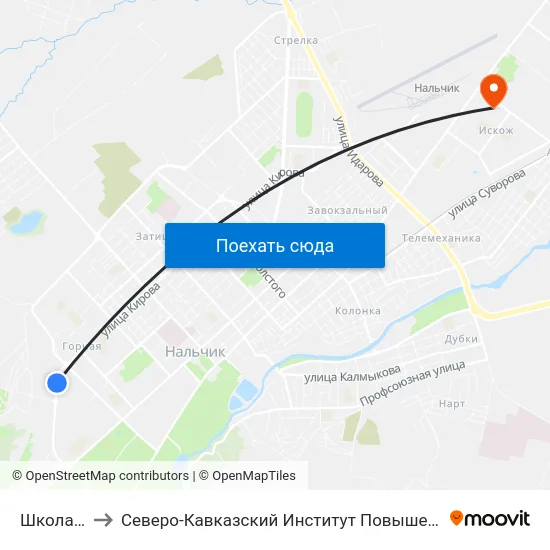 Школа №32 to Северо-Кавказский Институт Повышения Квалификации map