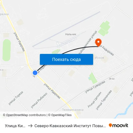 Улица Киримова to Северо-Кавказский Институт Повышения Квалификации map