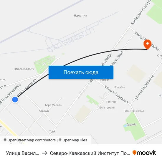 Улица Василия Чапаева to Северо-Кавказский Институт Повышения Квалификации map