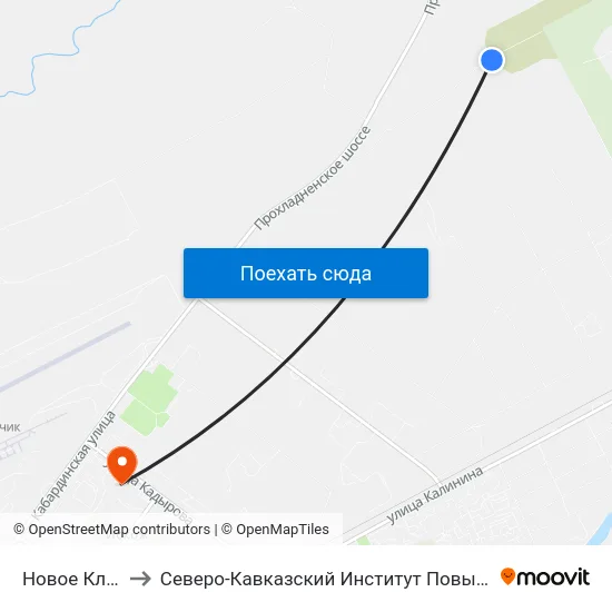 Новое Кладбище to Северо-Кавказский Институт Повышения Квалификации map