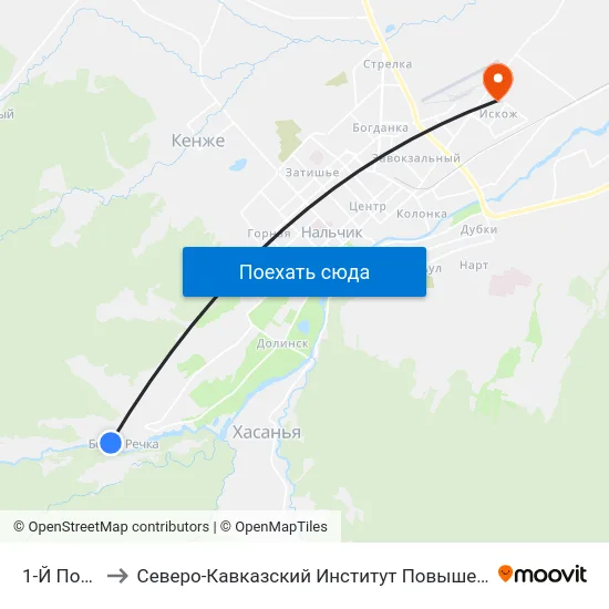 1-Й Посёлок to Северо-Кавказский Институт Повышения Квалификации map