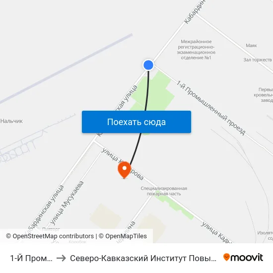 1-Й Промпроезд to Северо-Кавказский Институт Повышения Квалификации map