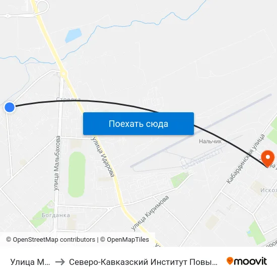 Улица Масаева to Северо-Кавказский Институт Повышения Квалификации map