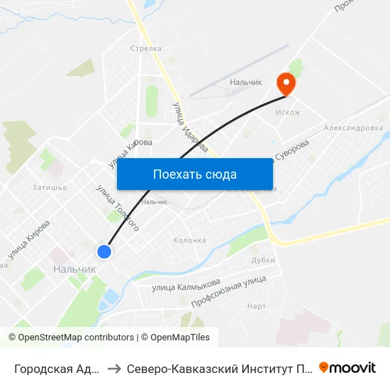 Городская Администрация to Северо-Кавказский Институт Повышения Квалификации map