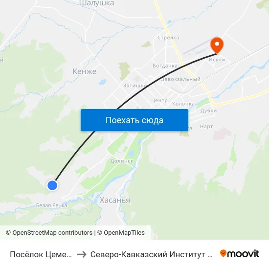 Посёлок Цементного Завода to Северо-Кавказский Институт Повышения Квалификации map