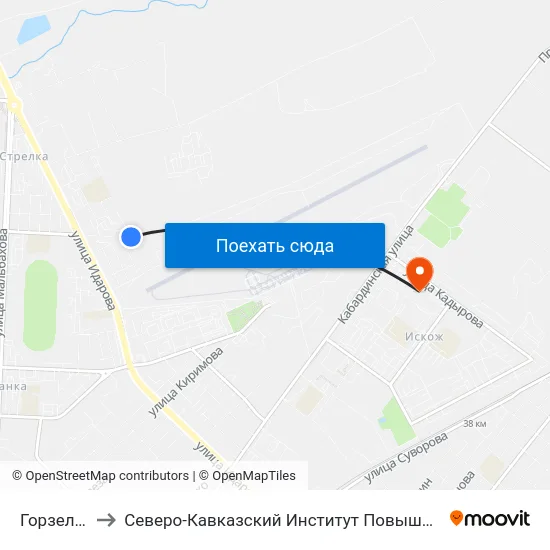 Горзеленхоз to Северо-Кавказский Институт Повышения Квалификации map