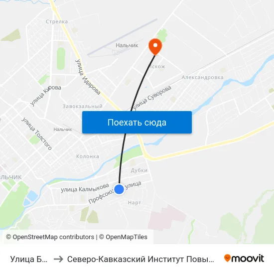 Улица Будаева to Северо-Кавказский Институт Повышения Квалификации map