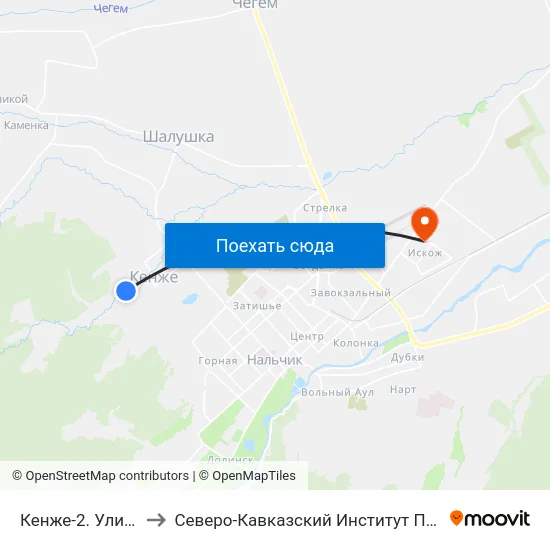 Кенже-2. Улица Ахметова to Северо-Кавказский Институт Повышения Квалификации map