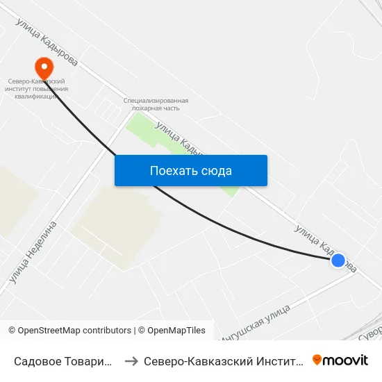 Садовое Товарищество Стройдеталь to Северо-Кавказский Институт Повышения Квалификации map