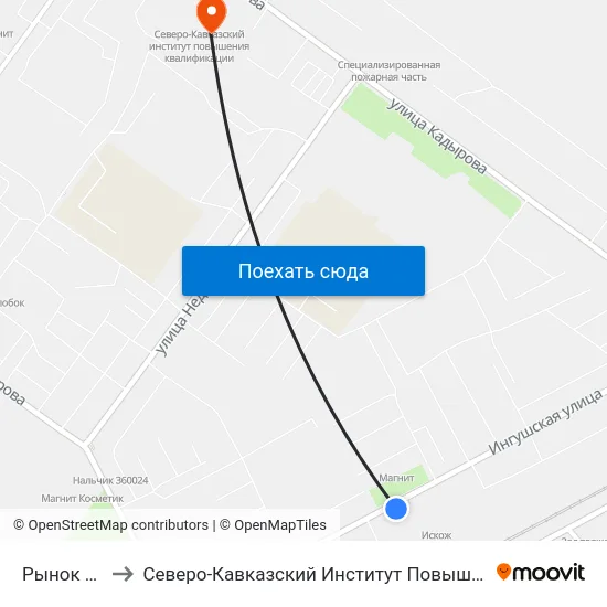 Рынок Искож to Северо-Кавказский Институт Повышения Квалификации map
