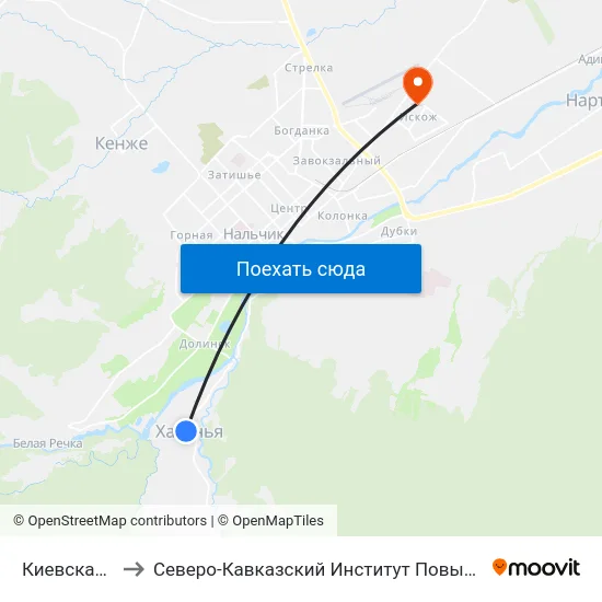 Киевская Улица to Северо-Кавказский Институт Повышения Квалификации map