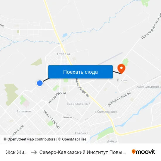 Жск Жилстрой to Северо-Кавказский Институт Повышения Квалификации map