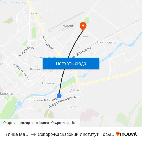 Улица Макаренко to Северо-Кавказский Институт Повышения Квалификации map