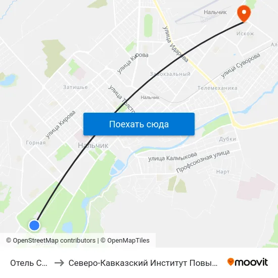 Отель Синдика to Северо-Кавказский Институт Повышения Квалификации map