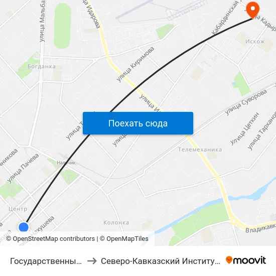 Государственный Концертный Зал to Северо-Кавказский Институт Повышения Квалификации map