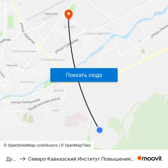 Дубки to Северо-Кавказский Институт Повышения Квалификации map