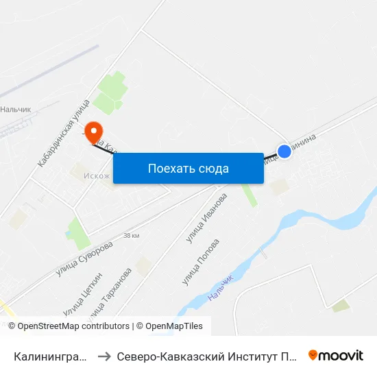 Калининградская Улица to Северо-Кавказский Институт Повышения Квалификации map