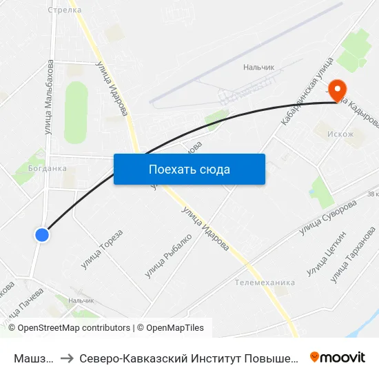 Машзавод to Северо-Кавказский Институт Повышения Квалификации map