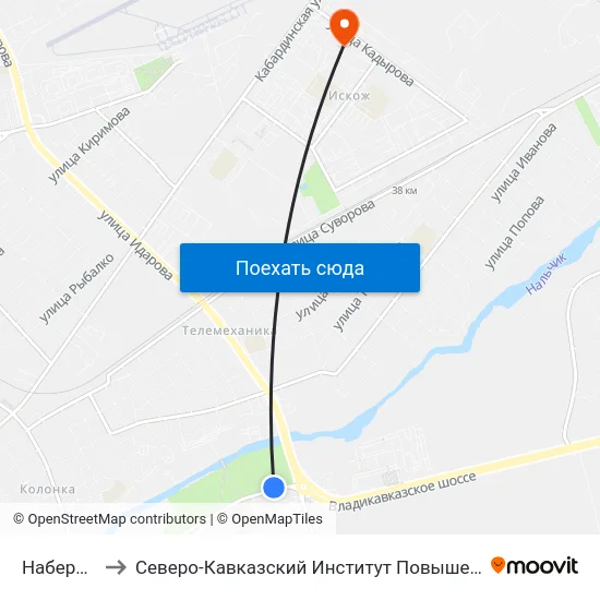 Набережная to Северо-Кавказский Институт Повышения Квалификации map