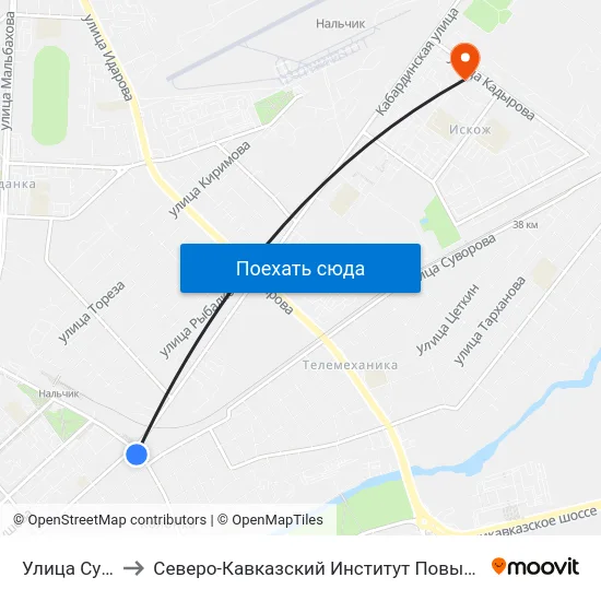 Улица Суворова to Северо-Кавказский Институт Повышения Квалификации map