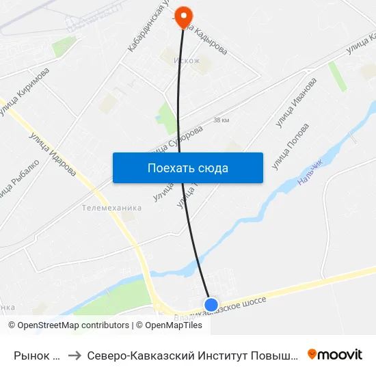 Рынок Дубки to Северо-Кавказский Институт Повышения Квалификации map