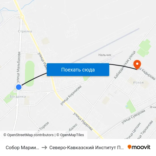 Собор Марии Магдалины to Северо-Кавказский Институт Повышения Квалификации map