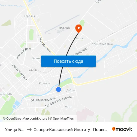 Улица Будаева to Северо-Кавказский Институт Повышения Квалификации map