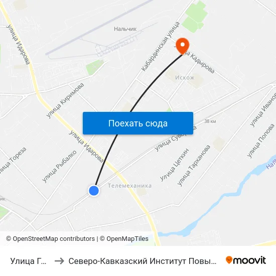 Улица Геттуева to Северо-Кавказский Институт Повышения Квалификации map