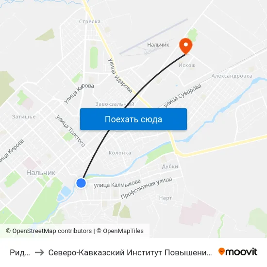 Ридада to Северо-Кавказский Институт Повышения Квалификации map