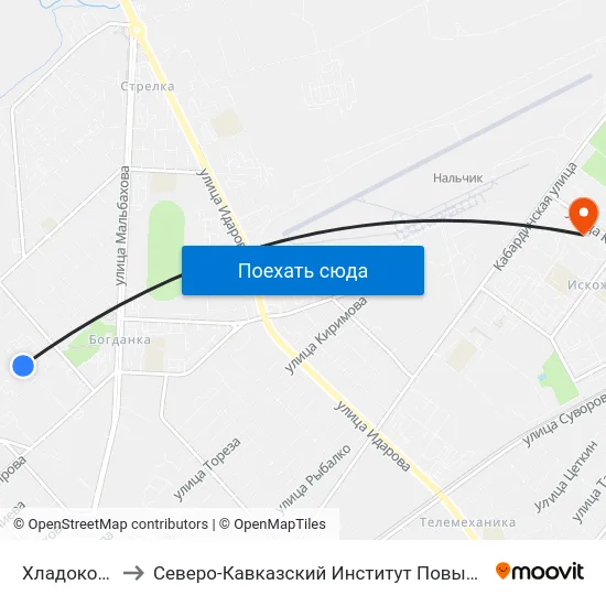 Хладокомбинат to Северо-Кавказский Институт Повышения Квалификации map