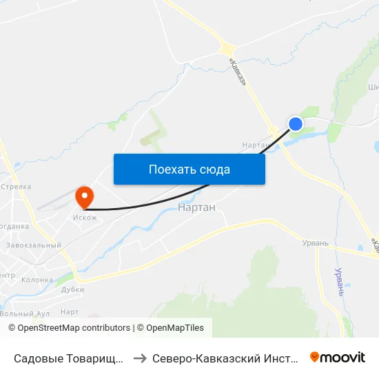 Садовые Товарищества Дружба И Алмалы to Северо-Кавказский Институт Повышения Квалификации map