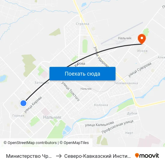 Министерство Чрезвычайных Ситуаций to Северо-Кавказский Институт Повышения Квалификации map