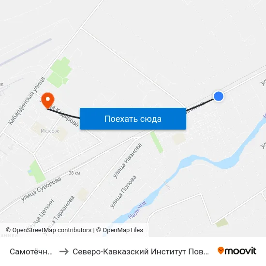 Самотёчная Улица to Северо-Кавказский Институт Повышения Квалификации map