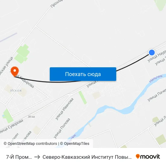 7-Й Промпроезд to Северо-Кавказский Институт Повышения Квалификации map