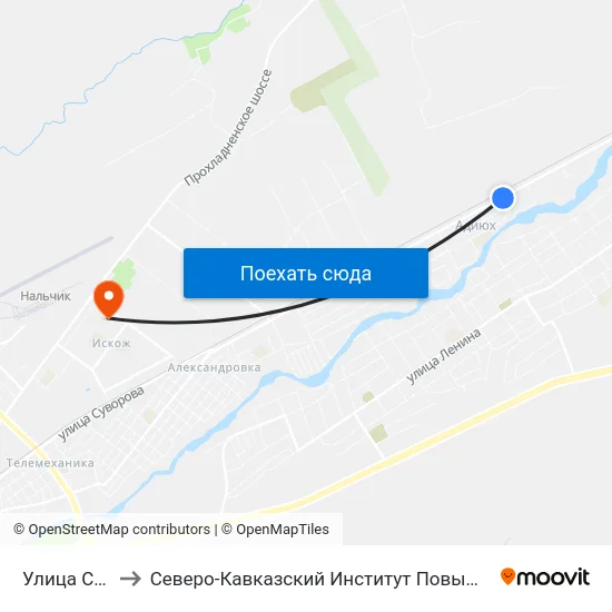 Улица Сосруко to Северо-Кавказский Институт Повышения Квалификации map