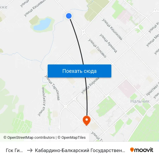 Гск Гидромет to Кабардино-Балкарский Государственный Аграрный Университет map