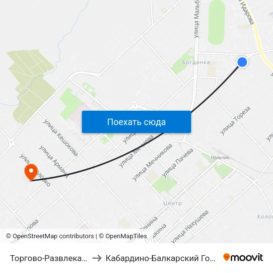 Торгово-Развлекательный Центр Дея to Кабардино-Балкарский Государственный Университет map
