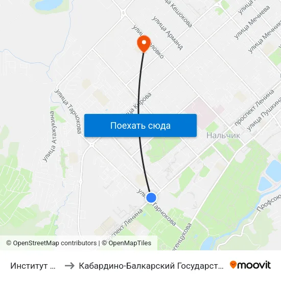 Институт Искусств to Кабардино-Балкарский Государственный Университет map