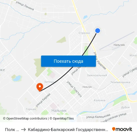 Полк Ппс to Кабардино-Балкарский Государственный Университет map