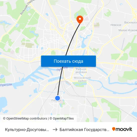 Культурно-Досуговый Центр (На Улице Судостроительной, Из Центра) to Балтийская Государственная Академия Рыбопромыслового Флота. Корпус 3 map